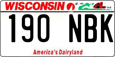 WI license plate 190NBK