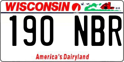 WI license plate 190NBR