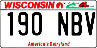 WI license plate 190NBV