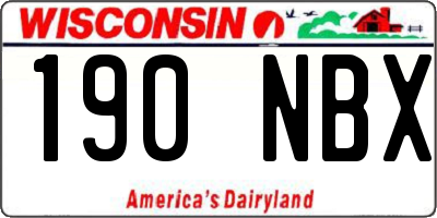 WI license plate 190NBX