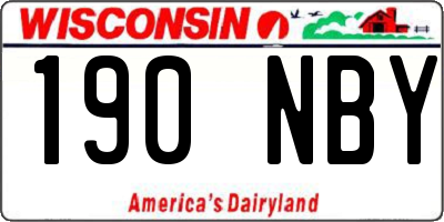 WI license plate 190NBY