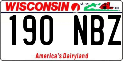 WI license plate 190NBZ