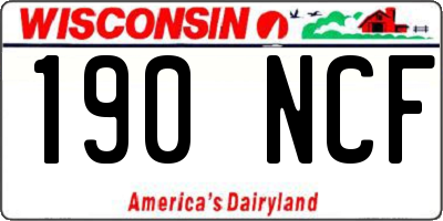 WI license plate 190NCF