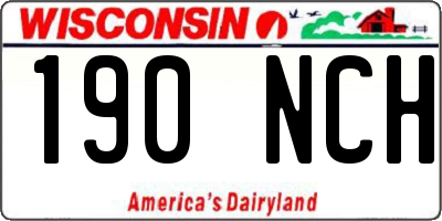 WI license plate 190NCH
