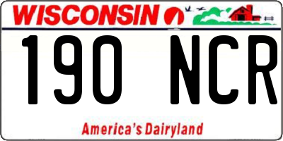 WI license plate 190NCR