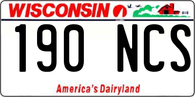 WI license plate 190NCS