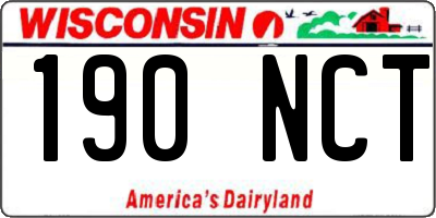 WI license plate 190NCT