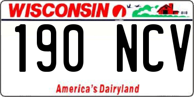WI license plate 190NCV