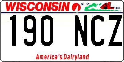 WI license plate 190NCZ
