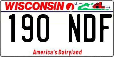 WI license plate 190NDF