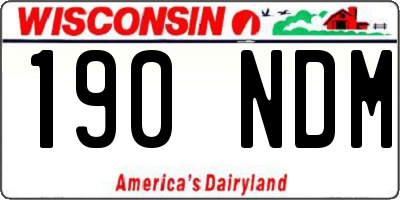 WI license plate 190NDM
