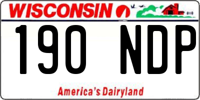 WI license plate 190NDP