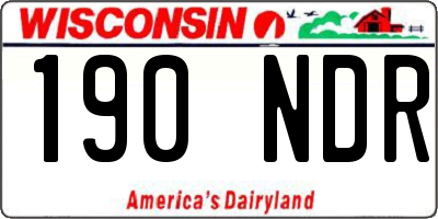 WI license plate 190NDR