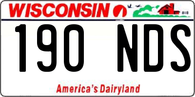 WI license plate 190NDS