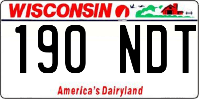 WI license plate 190NDT