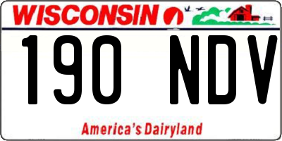 WI license plate 190NDV