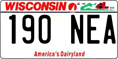 WI license plate 190NEA