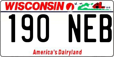 WI license plate 190NEB