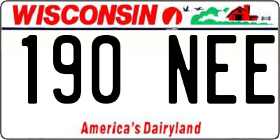 WI license plate 190NEE