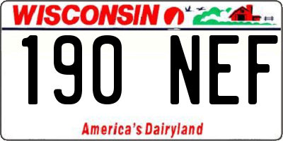 WI license plate 190NEF
