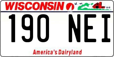 WI license plate 190NEI