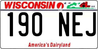 WI license plate 190NEJ