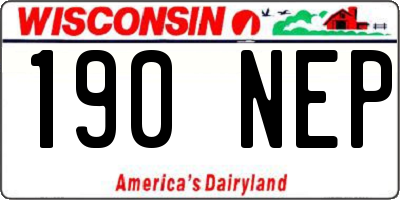 WI license plate 190NEP