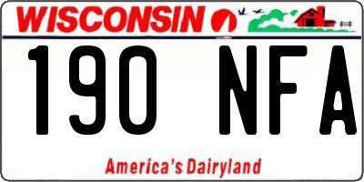 WI license plate 190NFA