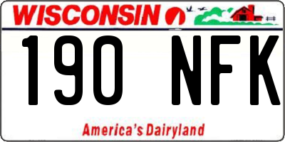 WI license plate 190NFK