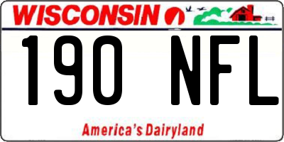 WI license plate 190NFL