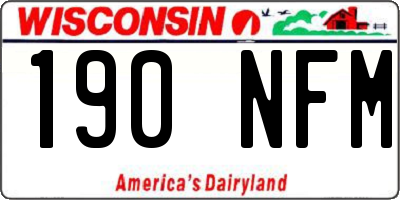 WI license plate 190NFM