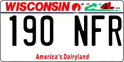 WI license plate 190NFR