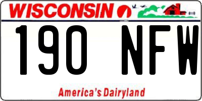WI license plate 190NFW