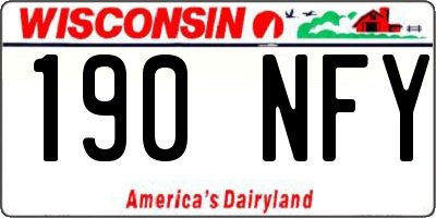 WI license plate 190NFY