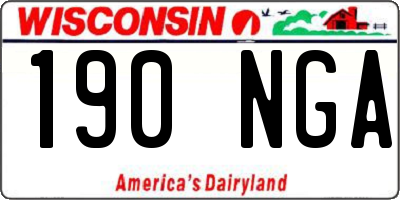 WI license plate 190NGA