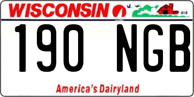 WI license plate 190NGB