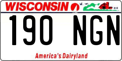 WI license plate 190NGN