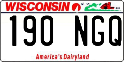 WI license plate 190NGQ