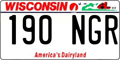 WI license plate 190NGR