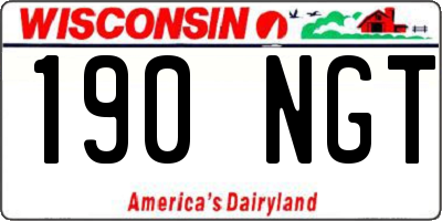 WI license plate 190NGT
