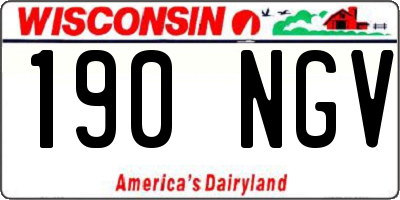WI license plate 190NGV