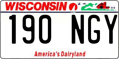 WI license plate 190NGY