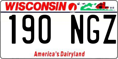 WI license plate 190NGZ