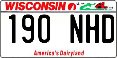 WI license plate 190NHD