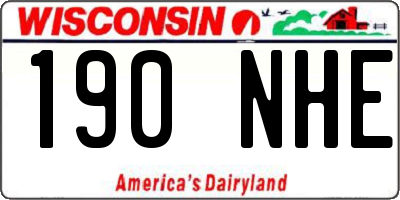 WI license plate 190NHE