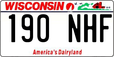 WI license plate 190NHF