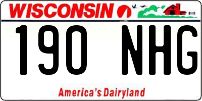 WI license plate 190NHG
