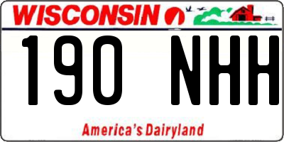WI license plate 190NHH
