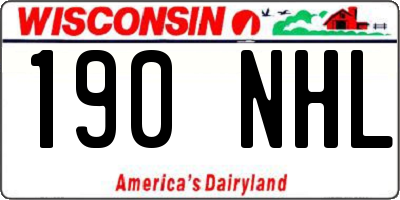 WI license plate 190NHL