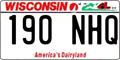 WI license plate 190NHQ